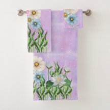 トレンディー柄の装飾にセットした贅沢なタオル