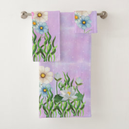 トレンディー柄の装飾にセットした贅沢なタオル バスタオルセット