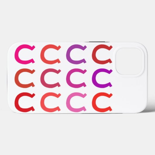 トレンディー格子柄ラッキーホースシューズピンクパープルr Case-Mate iPhoneケース (裏面 (横))