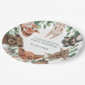 トレンディー森の森林動物の赤ちゃんシャワーの好意 ペーパープレート (アングル)