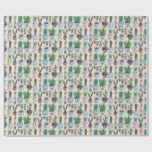 トレンディー植物の恋人は多肉性かわいいピンク ラッピングペーパー (フラット)