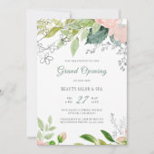 トレンディー植物モダン美しいサロングランドオープン 招待状 (正面)
