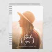 トレンディー植物学 |卒業写真ありがとう サンキューカード (正面/裏面)