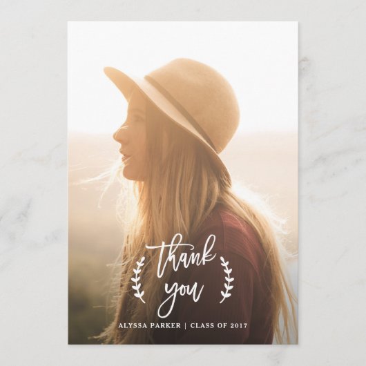 トレンディー植物学 |卒業写真ありがとう サンキューカード (正面)