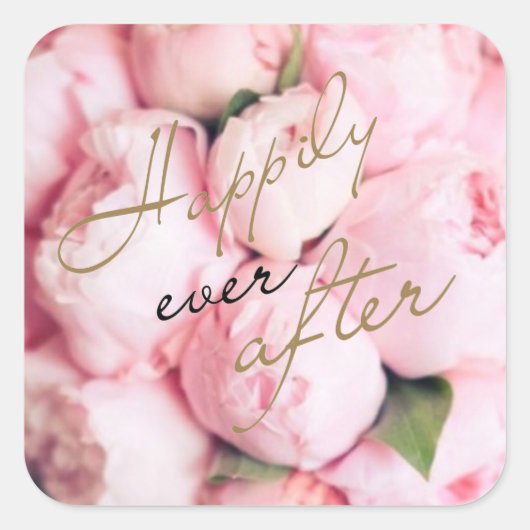 トレンディー楽しいずっと後結婚式用シール スクエアシール (正面)