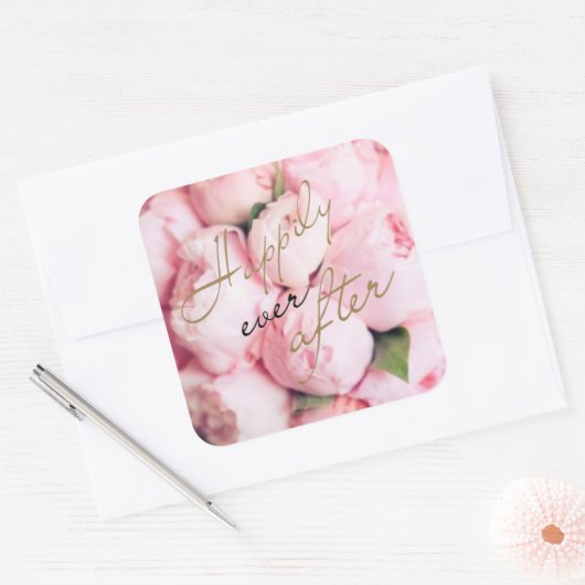 トレンディー楽しいずっと後結婚式用シール スクエアシール (封筒)