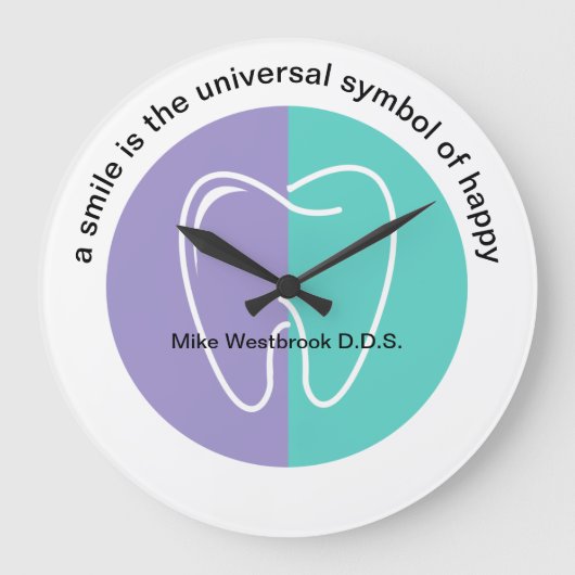 トレンディー歯医者オフィス待合室の時計 ラージ壁時計 (正面)