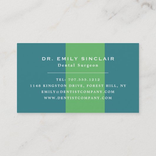 トレンディー歯科デザイン、歯科、歯医者 名刺 (裏面)