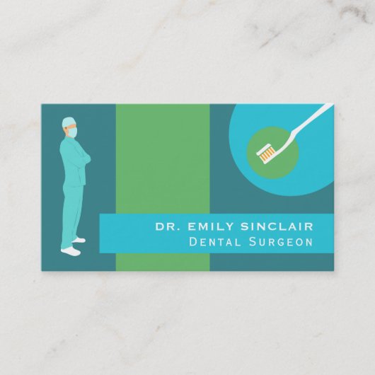 トレンディー歯科デザイン、歯科、歯医者 名刺 (正面)