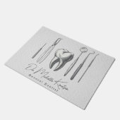 トレンディー歯科プロフェッショナル歯科ホワイト ドアマット (アングル)