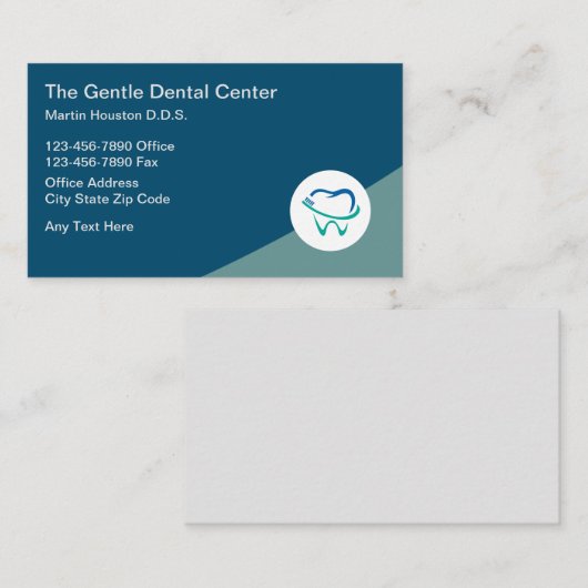 トレンディー歯科医オフィスの名刺の歯のロゴ 名刺 (正面/裏面)