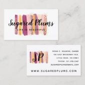 トレンディー水の色のストロ絵を描ークプラムパープル&金ゴールド 名刺 (正面/裏面)