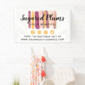 トレンディー水の色のストロ絵を描ークプラムパープル&金ゴールド 横断幕 (インサイチュ)