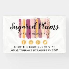 トレンディー水の色のストロ絵を描ークプラムパープル&金ゴールド 横断幕