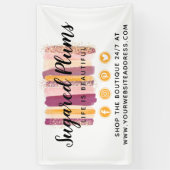 トレンディー水の色のストロ絵を描ークプラムパープル&金ゴールド 横断幕 (縦)