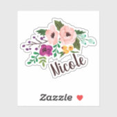 トレンディー水カラーフローラ(名前) シール (シート)