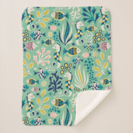 トレンディー水中デザイン シェルパブランケット