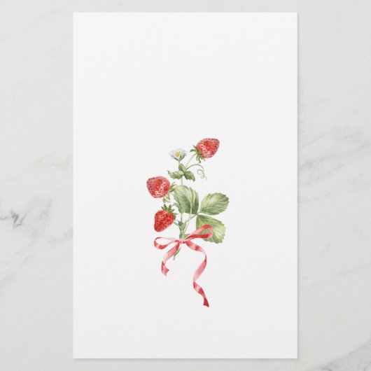 トレンディー水彩いちごブライダルシャワーメニュー (裏面)