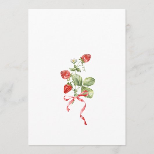 トレンディー水彩いちごブライダルシャワーメニュー メニュー (裏面)