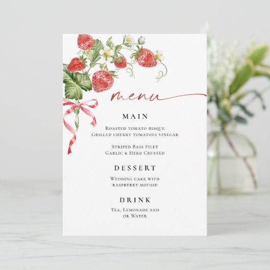 トレンディー水彩いちごブライダルシャワーメニュー メニュー (スタンド正面)