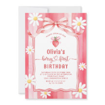 トレンディー水彩いちごベビーファースト誕生日