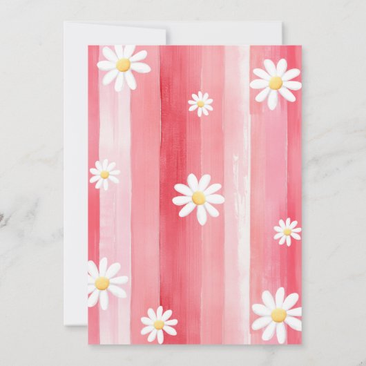 トレンディー水彩いちごベビーファースト誕生日 招待状 (裏面)