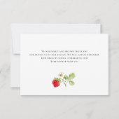 トレンディー水彩いちご赤ちゃんシャワーありがとう サンキューカード (裏面)