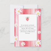 トレンディー水彩いちご赤ちゃんシャワーありがとう サンキューカード (裏面)