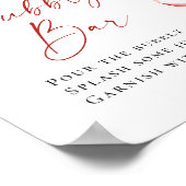 トレンディー水彩イチゴブライダル泡立バー ポスター (角)