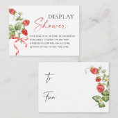 トレンディー水彩イチゴブライダル表示シャワー エンクロージャーカード (正面/裏面)