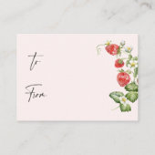 トレンディー水彩イチゴブライダル表示シャワー エンクロージャーカード (裏面)