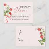 トレンディー水彩イチゴブライダル表示シャワー エンクロージャーカード (正面/裏面)