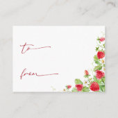 トレンディー水彩イチゴベビー表示シャワー エンクロージャーカード (裏面)