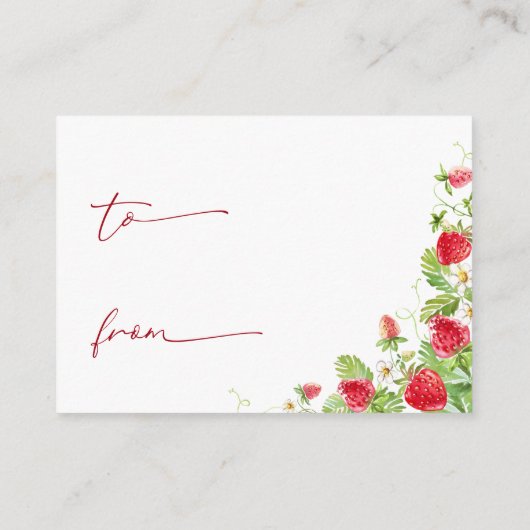 トレンディー水彩イチゴベビー表示シャワー エンクロージャーカード (裏面)