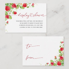 トレンディー水彩イチゴベビー表示シャワー エンクロージャーカード