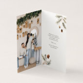 トレンディー水彩クリスマスオーナメントグリーティングカード (内部)