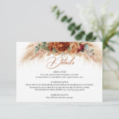 トレンディー水彩テラコッタ花パンパスグラス エンクロージャーカード (スタンド正面)