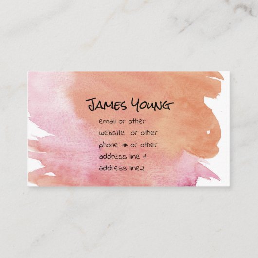 トレンディー水彩デザインカスタム名刺 名刺 (裏面)