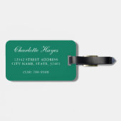 トレンディー水彩トロピカルグリーンモンステラリーフ ラゲッジタグ (裏面横)