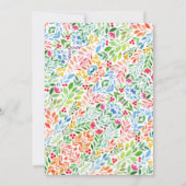 トレンディー水彩フローラハートブライダルシャワー 招待状 (裏面)