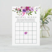 トレンディー水彩フローラブライダルシャワービンゴ 招待状 (スタンド正面)