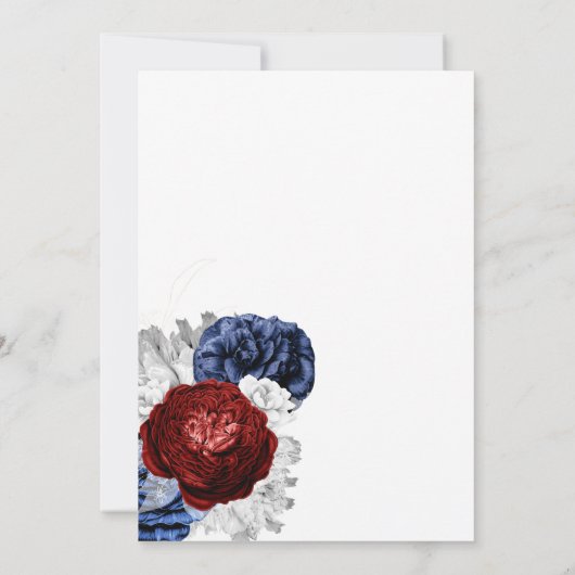 トレンディー水彩フローラ幾何学模様4th 7月パーティー 招待状 (裏面)