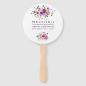 トレンディー水彩フローラ結婚式の引き出物 ハンドファン (正面)