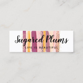 トレンディー水彩プラムパープル&金ゴールドソーシャルメディア スキニー名刺