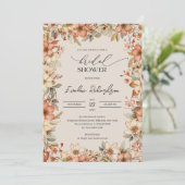 トレンディー水彩ワイルドフラワーズメドウブライダルシャワー 招待状 (スタンド正面)