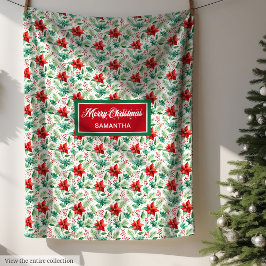 トレンディー水彩名前をカスタムするクラシック贈呈フリース フリースブランケット