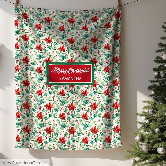 トレンディー水彩名前をカスタムするクラシック贈呈フリース フリースブランケット