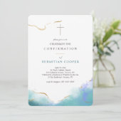 トレンディー水彩宗教招待状 招待状 (スタンド正面)