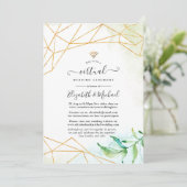 トレンディー水彩幾何学的オンラインバーチャル結婚ズ 招待状 (スタンド正面)