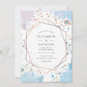 トレンディー水彩幾何結婚式招待状 招待状 (正面)